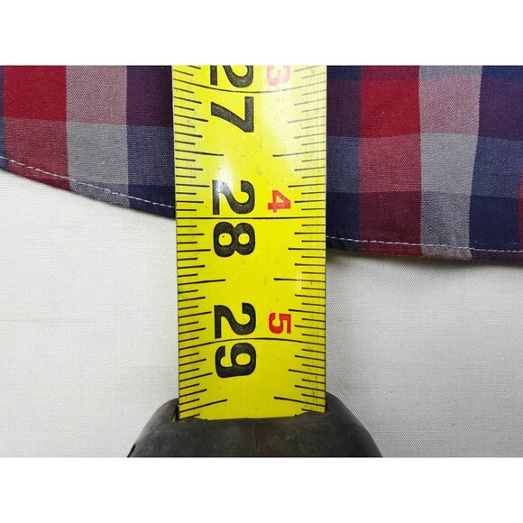 Untuckit Large Wrinkle Free Gray Blue Red Check Long Sleeve Logo Cotton Shirt - Picture 7 of 9